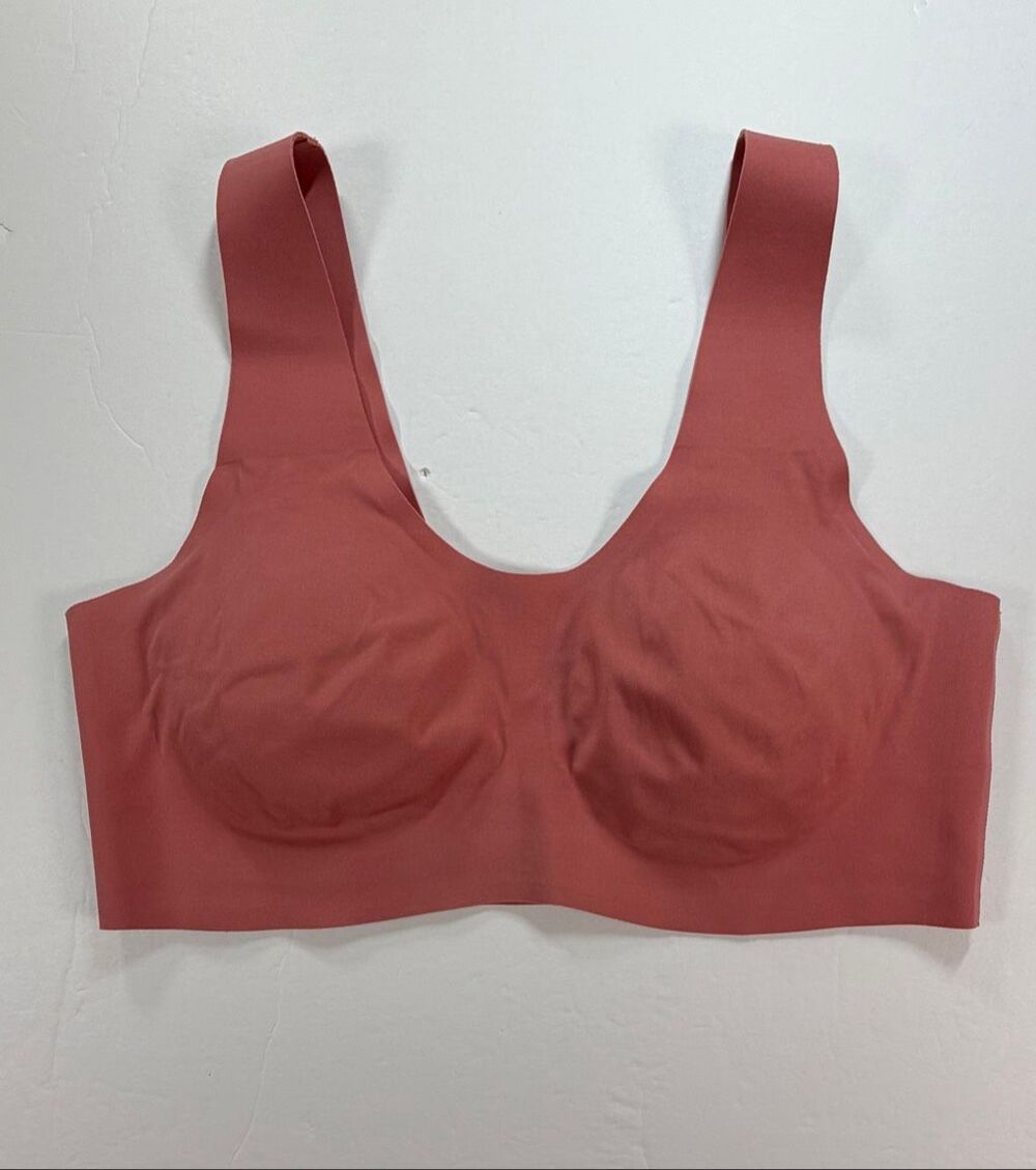 Knix Women’s Size XXL Seamless Wireless Bra Rose Pink Molded Cup Comfort EUC